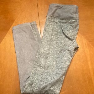 Athleta Girl, pockets, gray glitch and rib pattern.